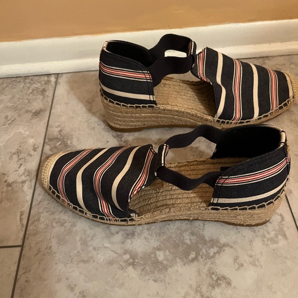 Tory Burch Catalina 3 50MM Striped Canvas/Elastic Espadrille in Navy Multi - Picture 8 of 11